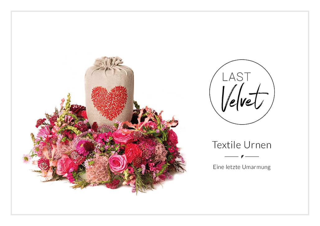 biologisch abbaubare Urne aus Samt